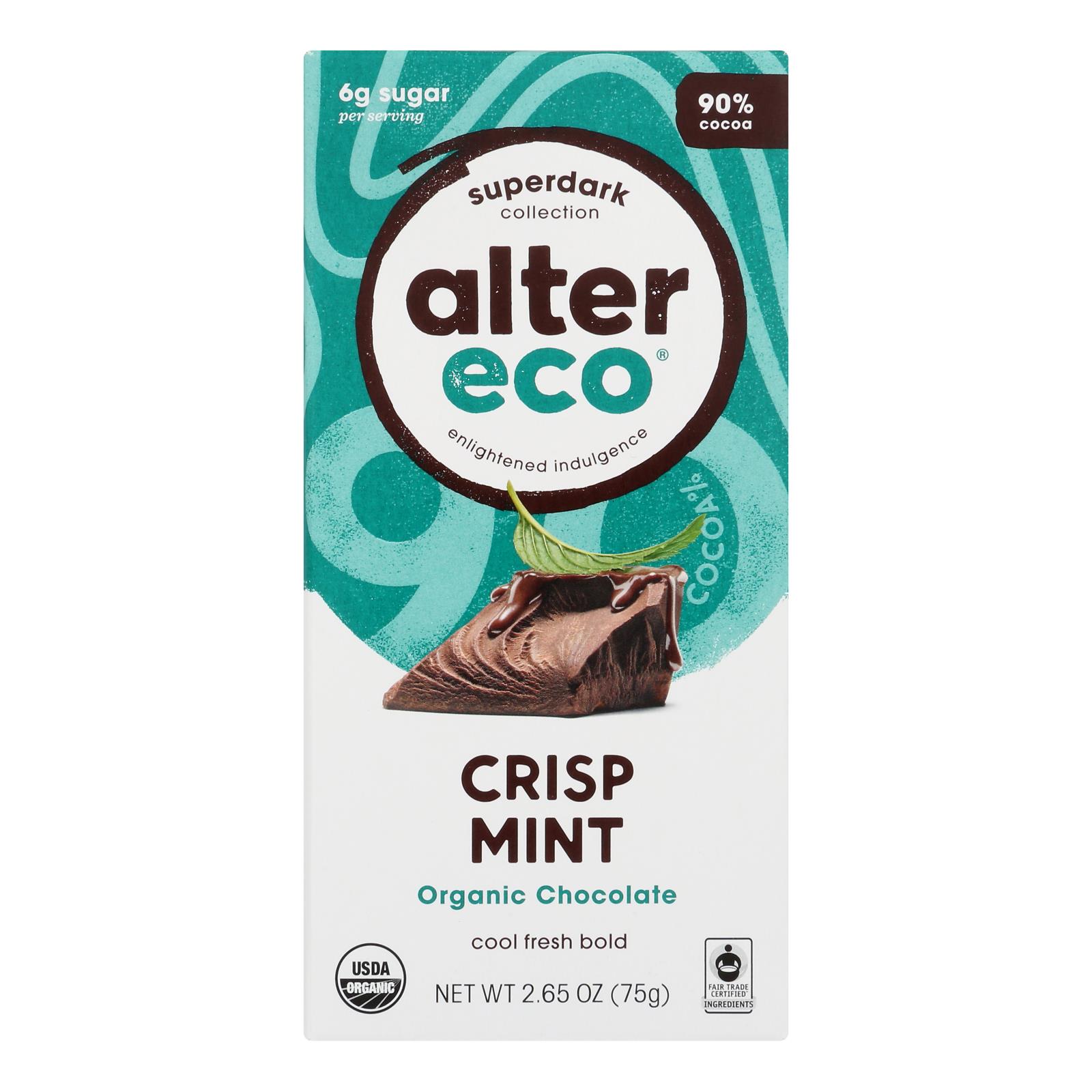 Alter Eco Americas - Chocolate Dp Dark Crisp Mint - 12개 묶음상품 - 2.65 OZ