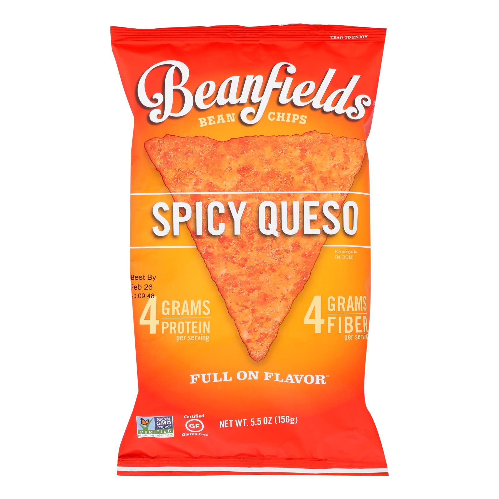 Beanfields - Bean Chip Spicy Queso - 6개 묶음상품 - 5.5 OZ