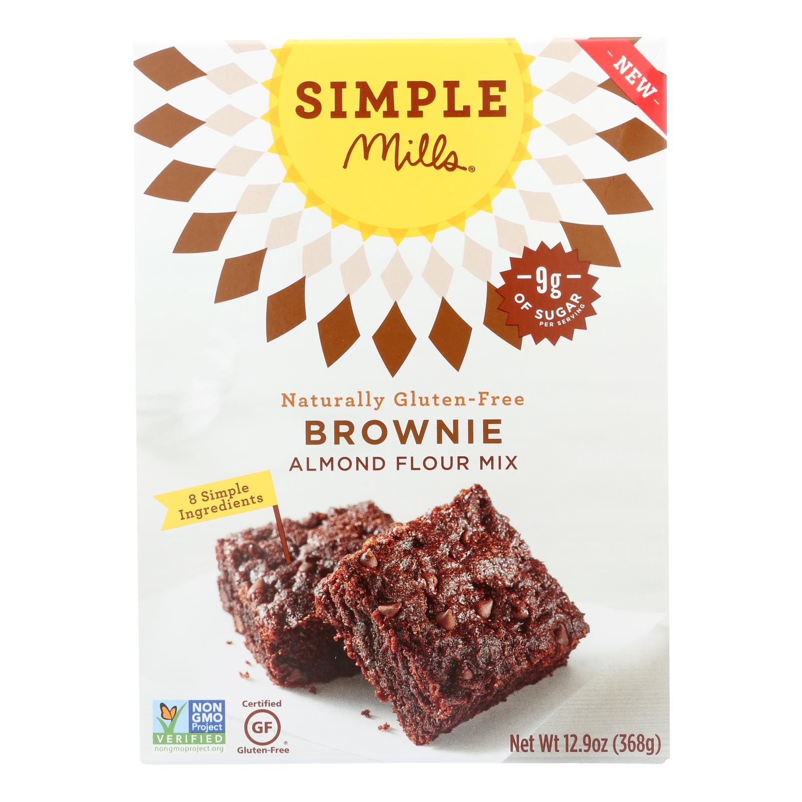 Simple Mills - Brownie Mix Almond Flour - 6개 묶음상품 - 12.9 OZ