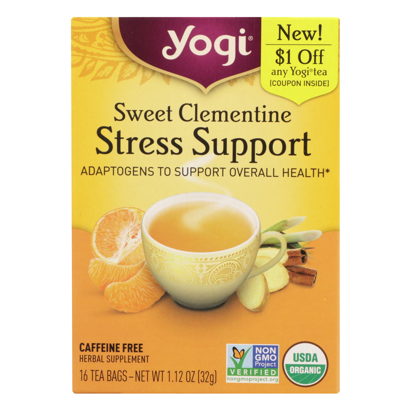 Yogi - Tea Clementine Stress - 6개 묶음상품 - 16 BAG