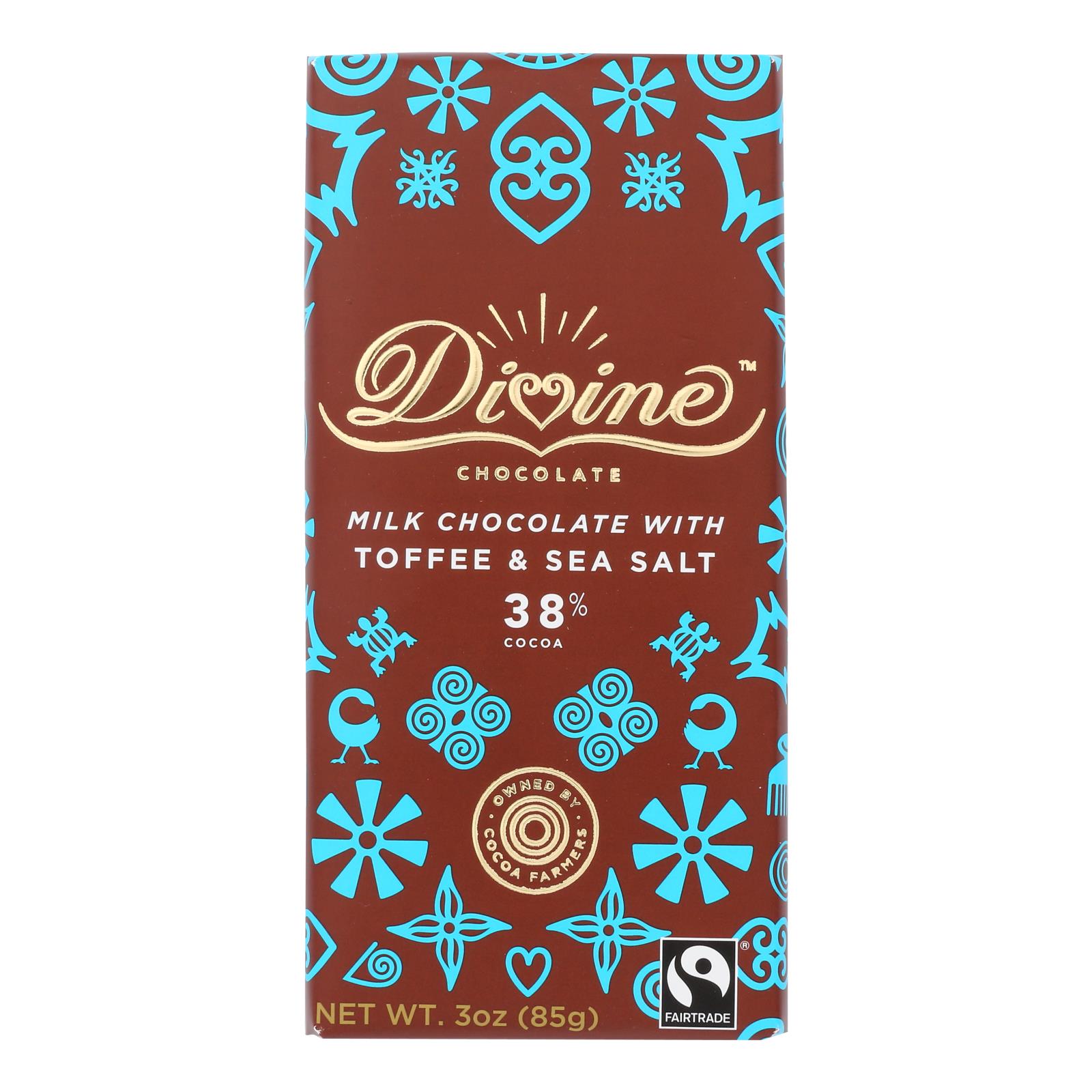 Divine - Bar Chocolate Milk Toff/ssalt - 12개 묶음상품 - 3 OZ