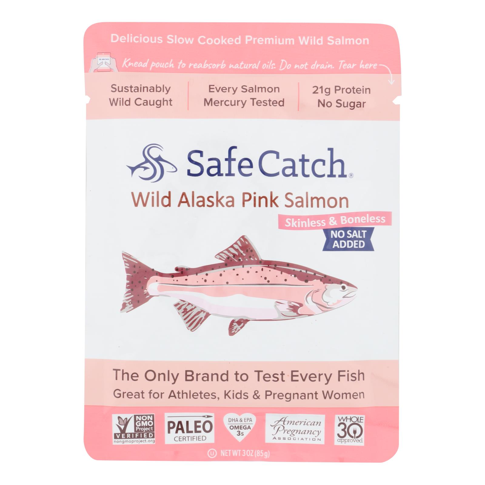 Safe Catch - Salmon Pink Wld Ns Added - 12개 묶음상품 - 3 OZ