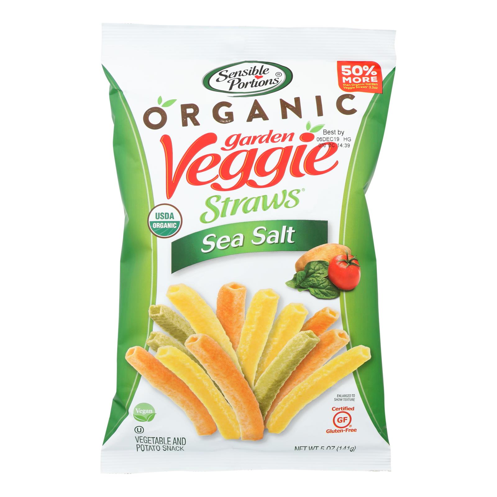 Sensible Portions - Veggie Straws Sea Salt - 12개 묶음상품 - 5 OZ