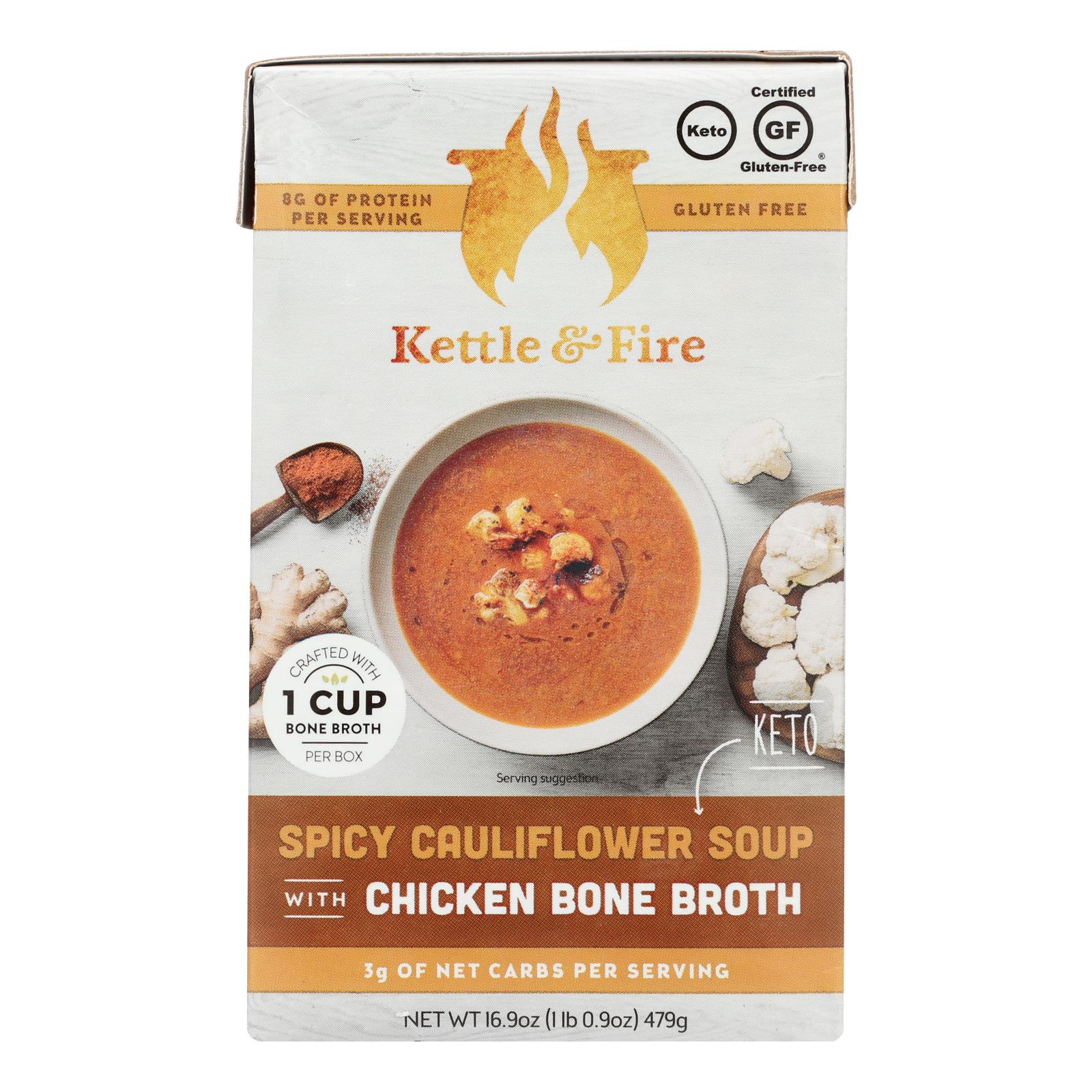 Kettle And Fire - Keto Soup Spicy Cauli/chkb - 6개 묶음상품 - 16.9 OZ