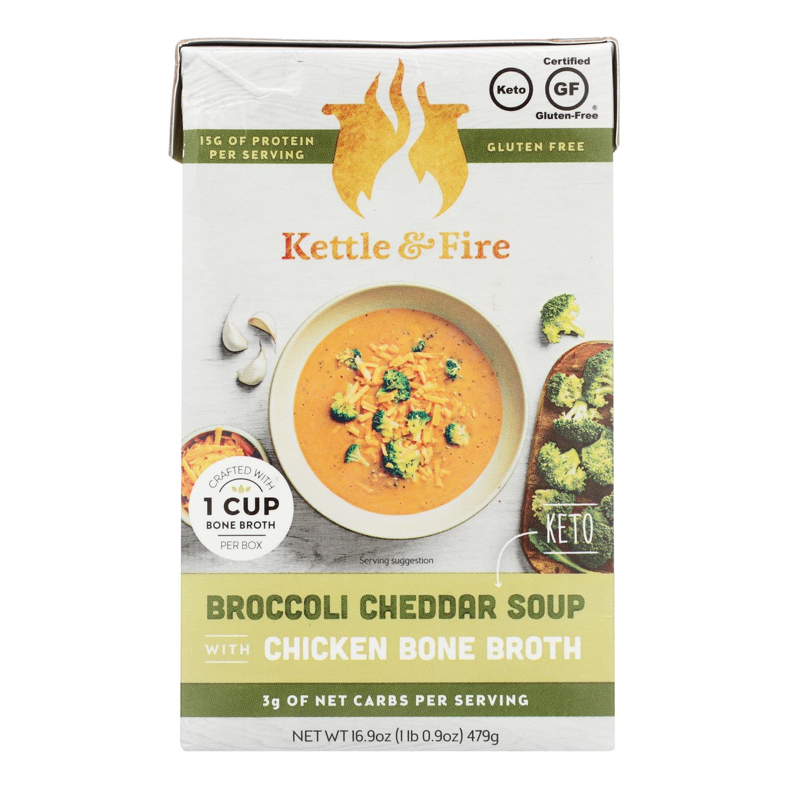 Kettle And Fire - Keto Soup Broc Ched/chkbb - 6개 묶음상품 - 16.9 OZ