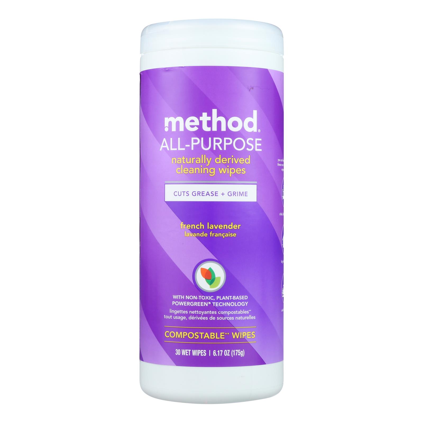 Method Products Inc - Wipes Ap French Lavender - Case of 6 - 30 CT