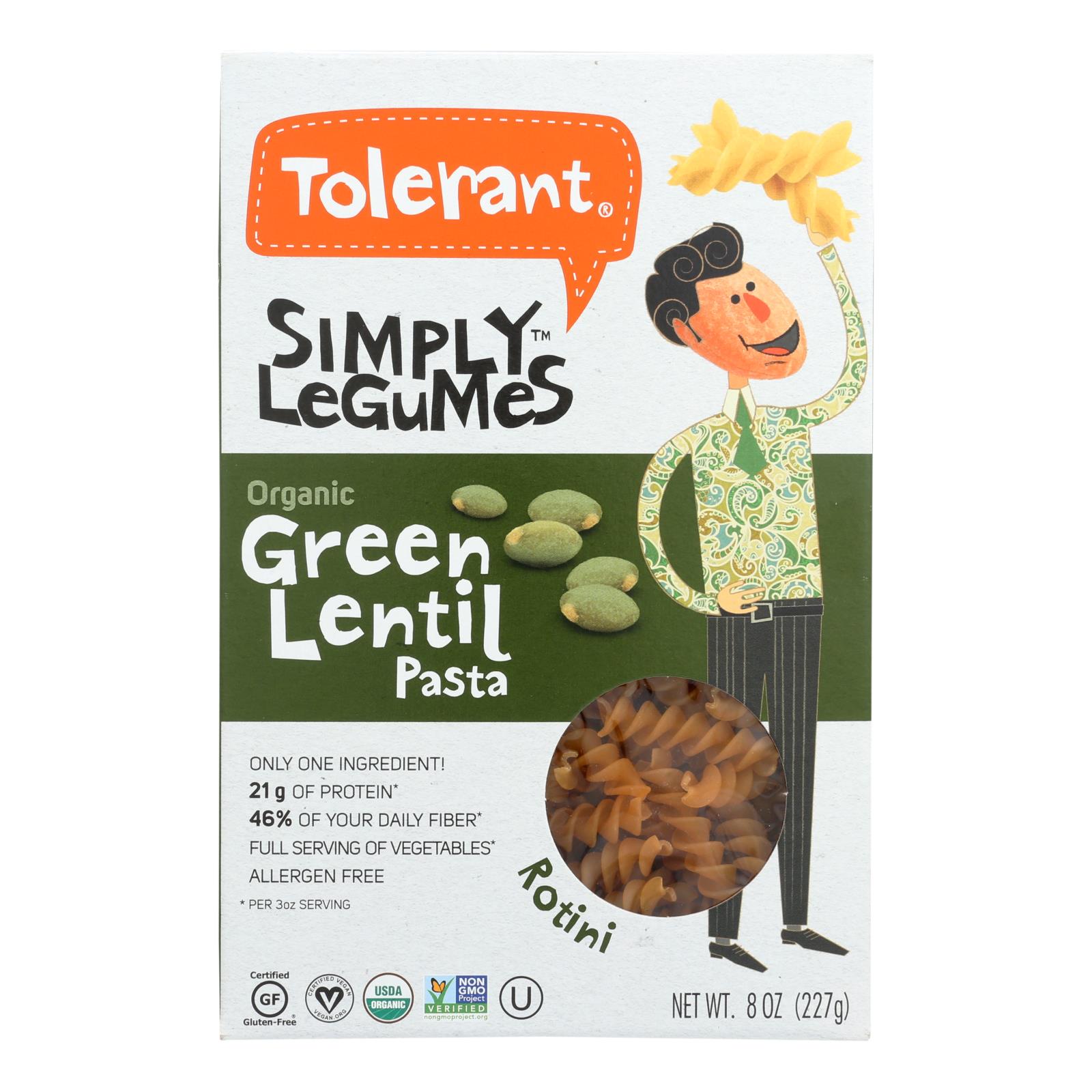 Tolerant - Pasta Green Lntl Rotini - 6개 묶음상품 - 8 OZ