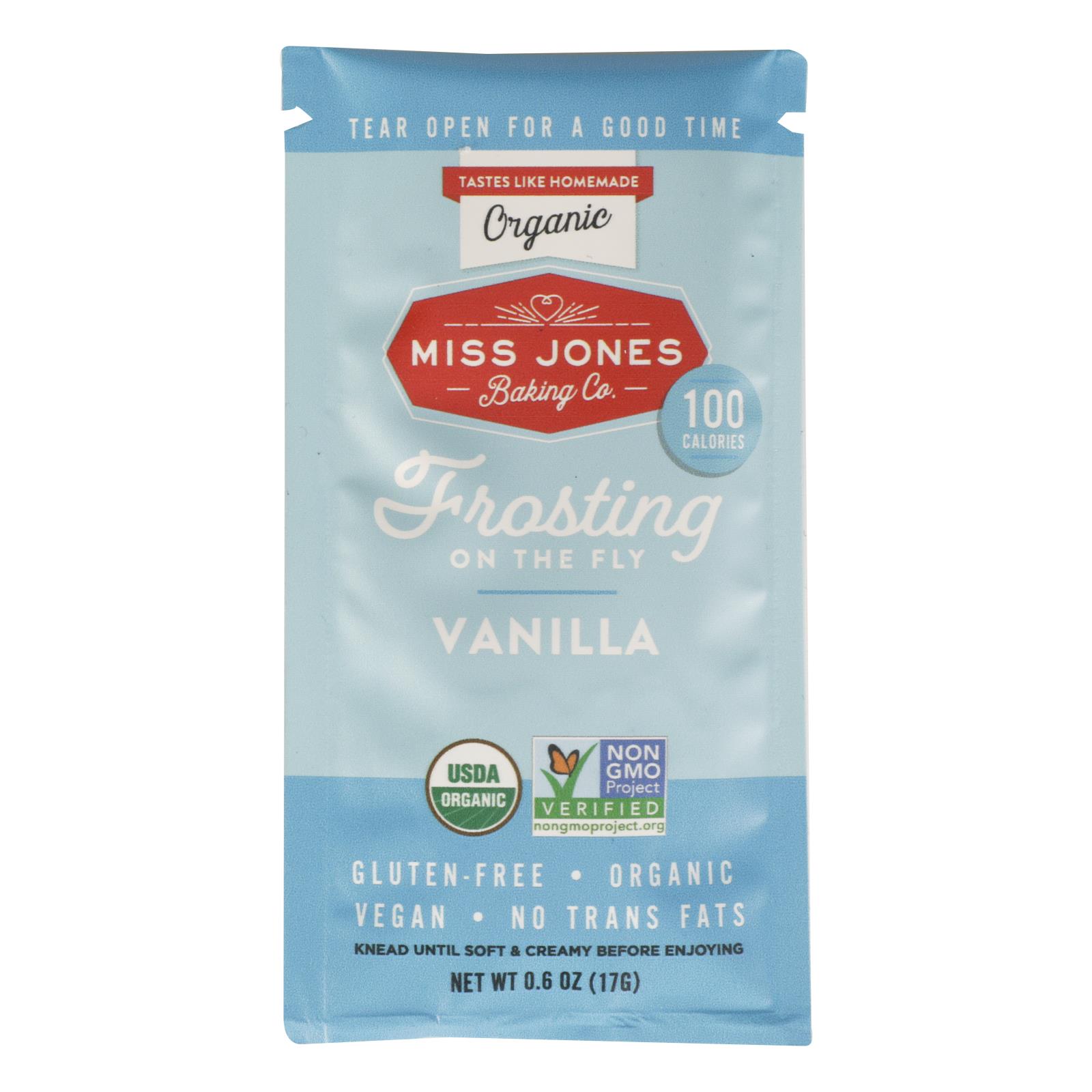 Miss Jones Baking Co - Frosting Vanilla Ss - Case of 24 - .6 OZ