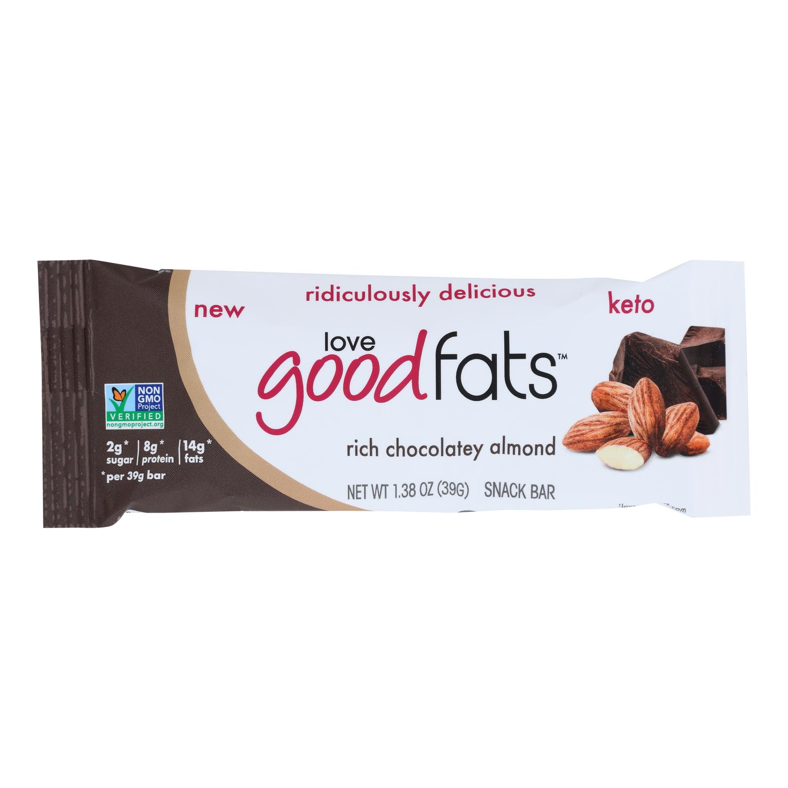 Love Good Fats - Bar Rich Chocolate Almond - Case of 12 - 1.38 OZ