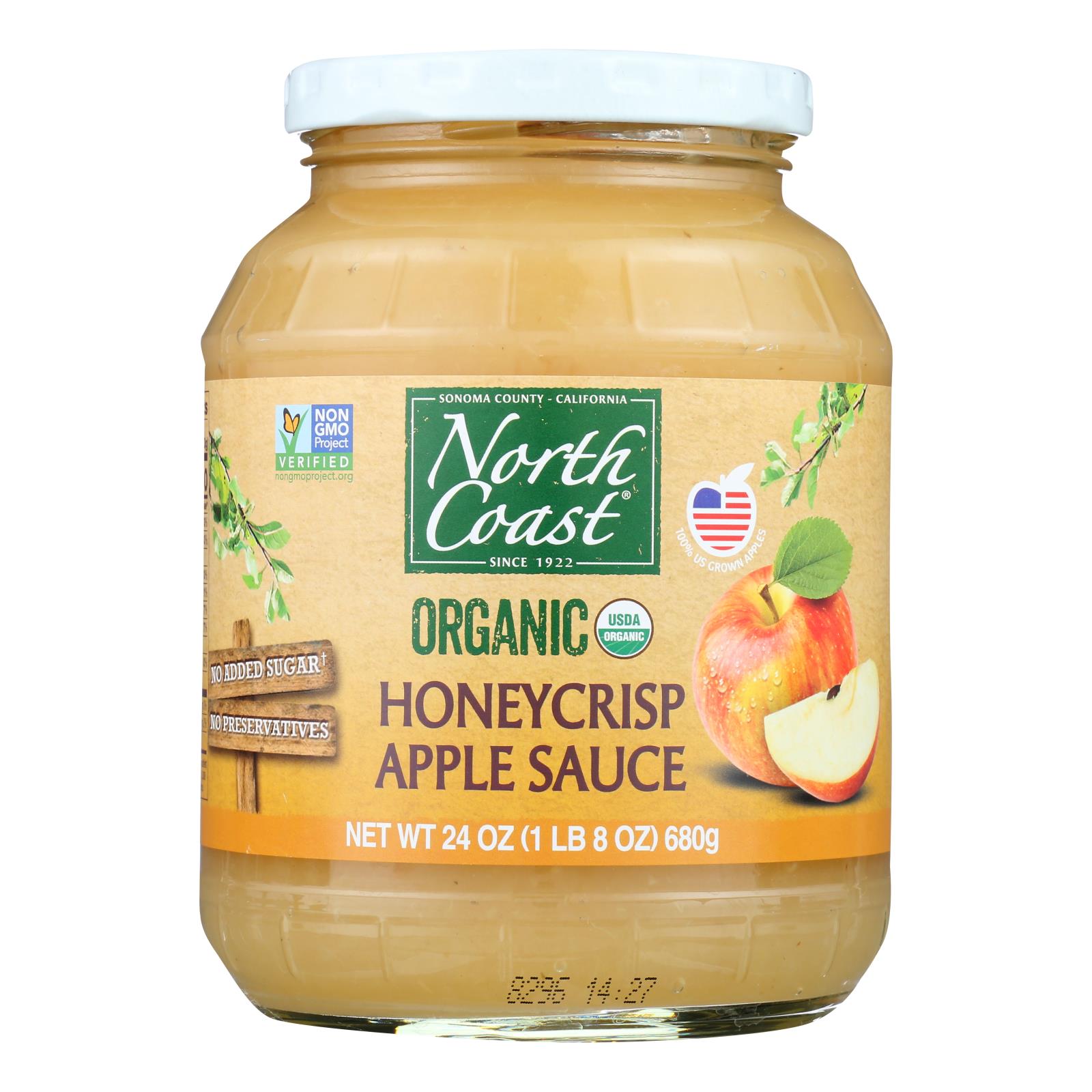North Coast Organic Honeycrisp Apple Sauce - 6개 묶음상품 - 24 OZ