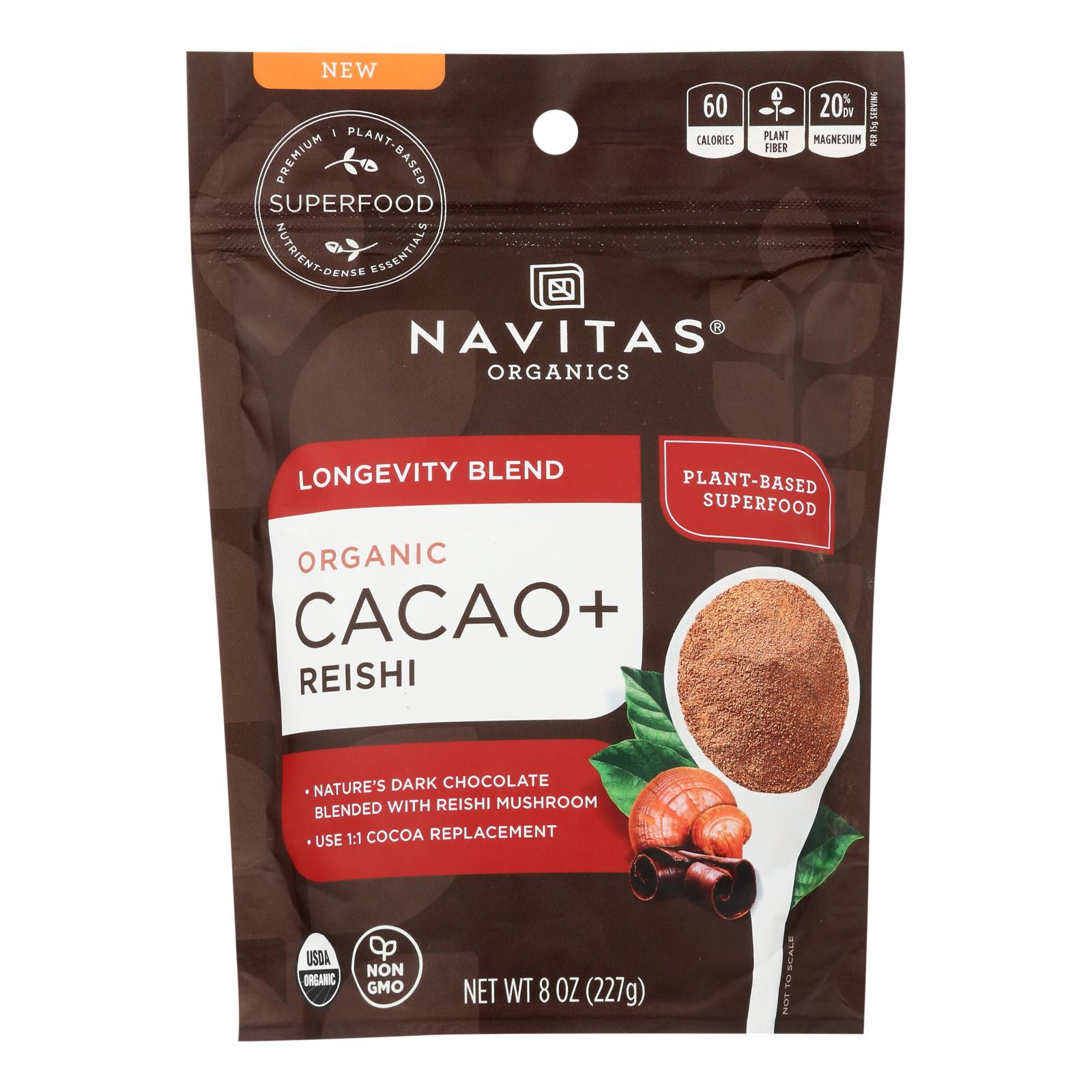 Navitas Organics - Cacao + Organic Lngvty Powder - 6개 묶음상품 - 8 OZ