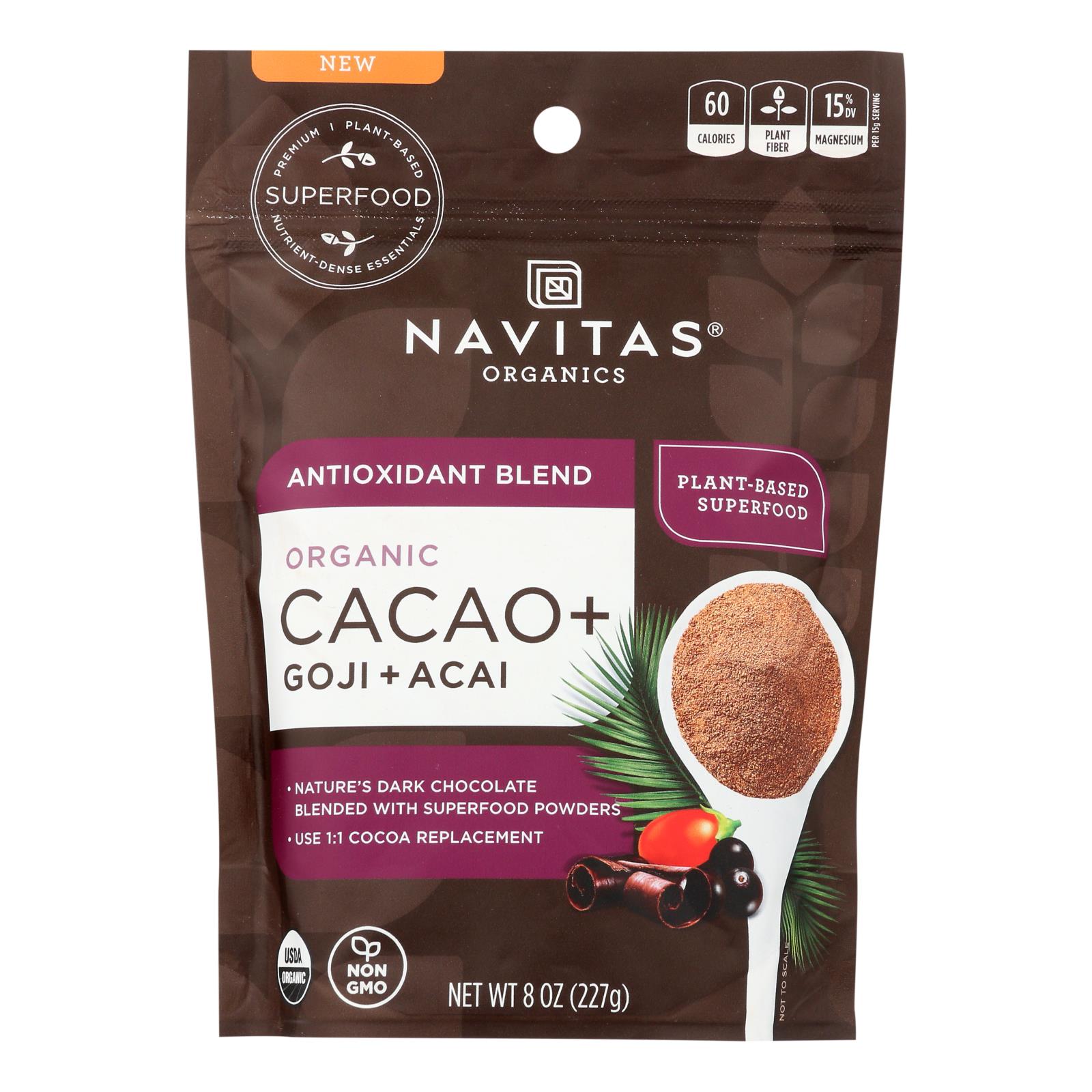 Navitas Organics - Cacao + Organic Antiox Powder - 6개 묶음상품 - 8 OZ