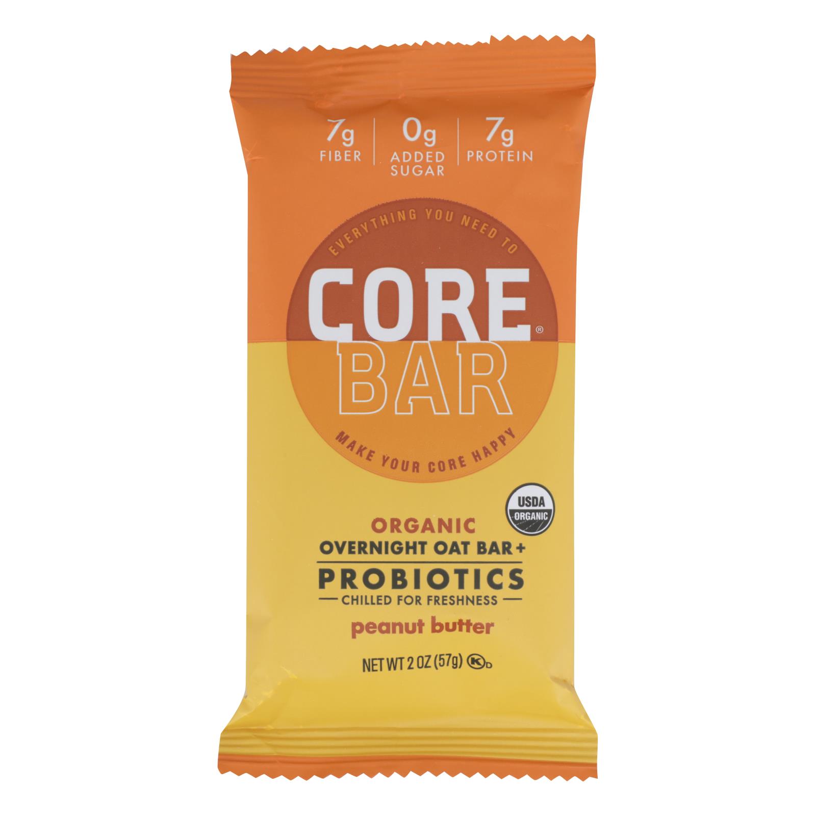Core Foods - Bar Probiotic Peanut Butter - 8개 묶음상품 - 2 OZ