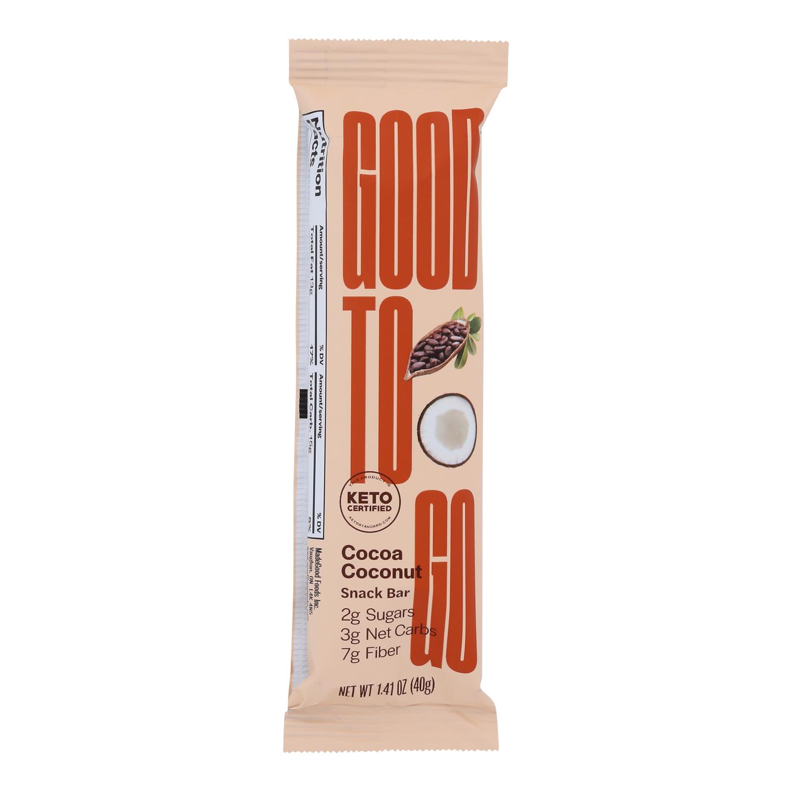 Good To Go - Keto Snack Bar Cocoa Cconut - 9개 묶음상품 - 1.41 OZ