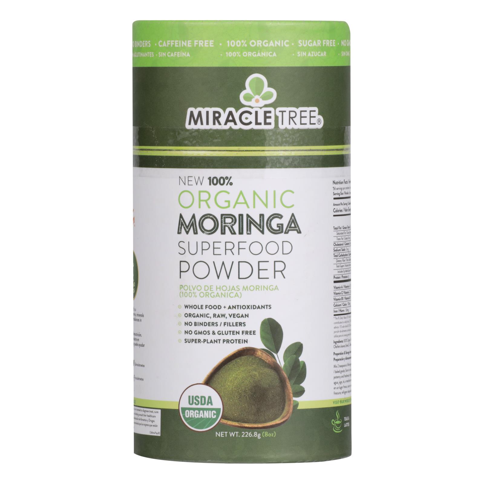 Miracle Tree - Moringa Powder Organic - 6개 묶음상품 - 8 OZ