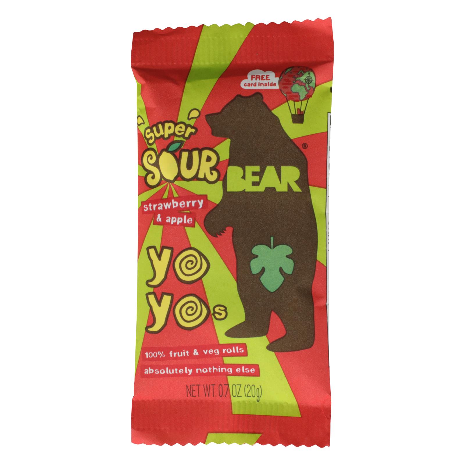 Bear - Real Fruit Yoyo Straw Apple - 6개 묶음상품 - 3.5 OZ