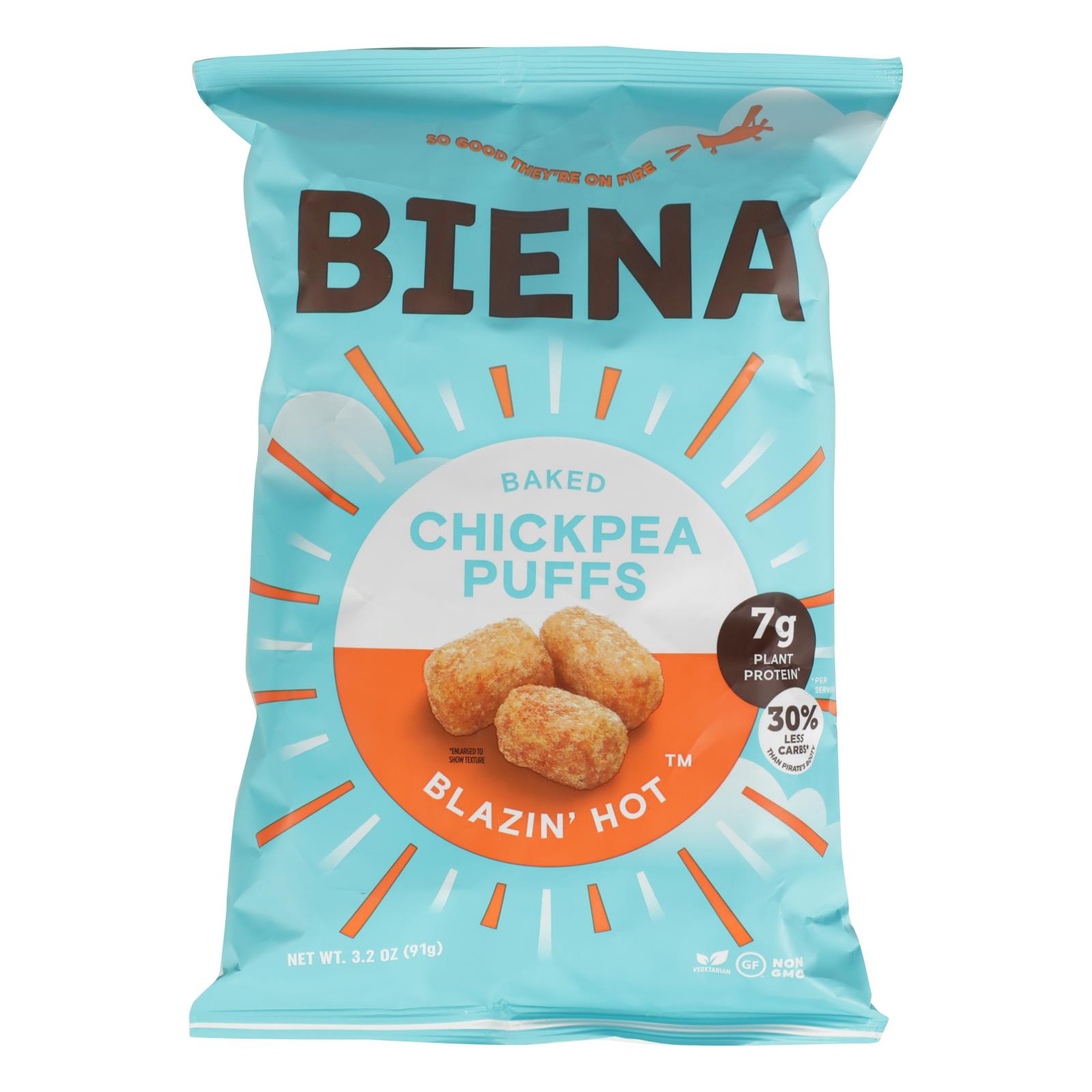 Biena Llc - Puffs Chick Peas Hot - 12개 묶음상품 - 3.2 OZ