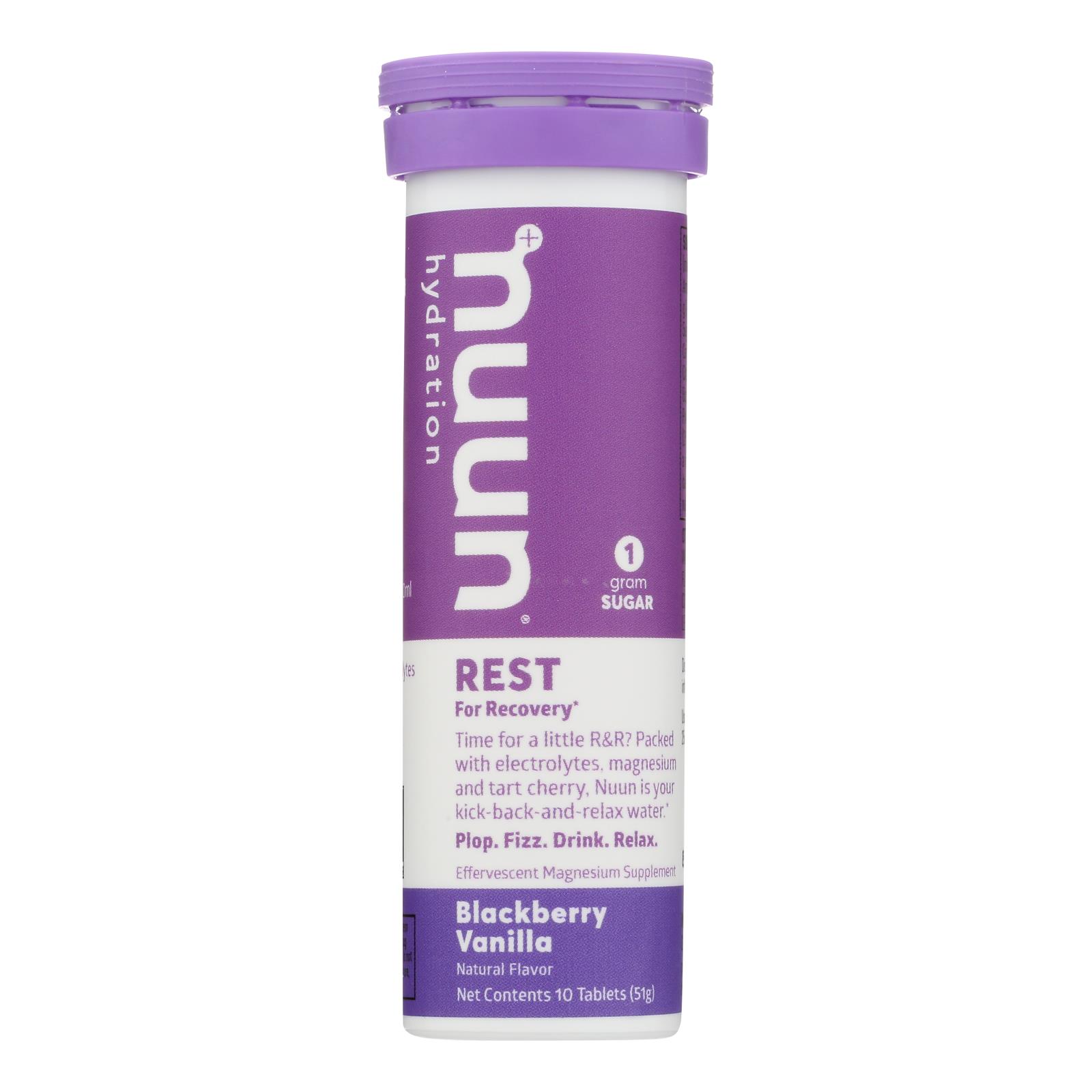 Nuun Hydration - Drink Tab Rest Blkbry Vanilla - 8개 묶음상품 - 10 TAB