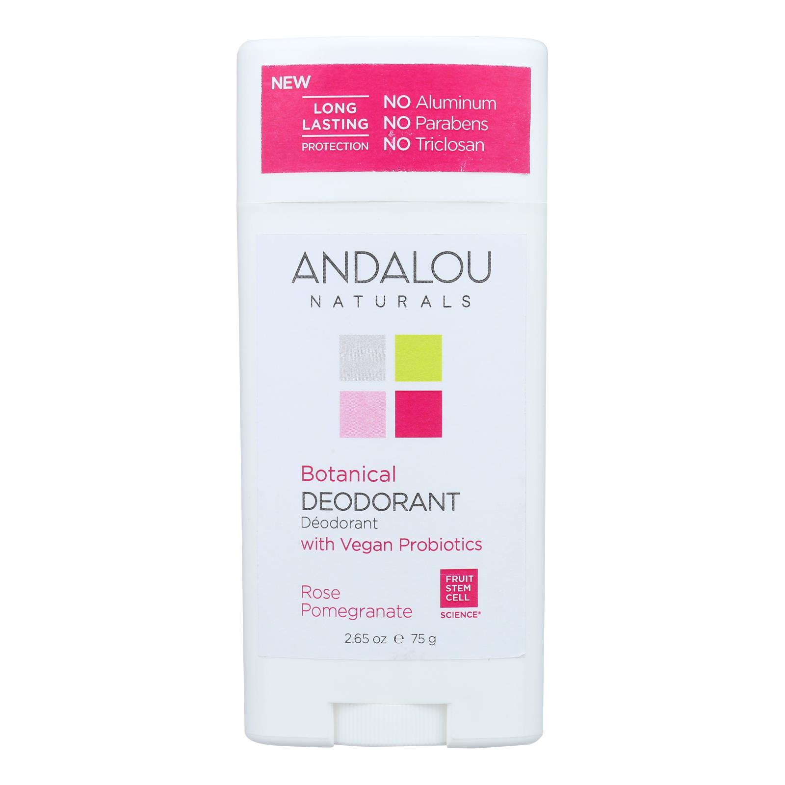 Andalou Naturals - Deodorant Vgn Pro Rose Pomegranate - 1 Each - 2.65 OZ