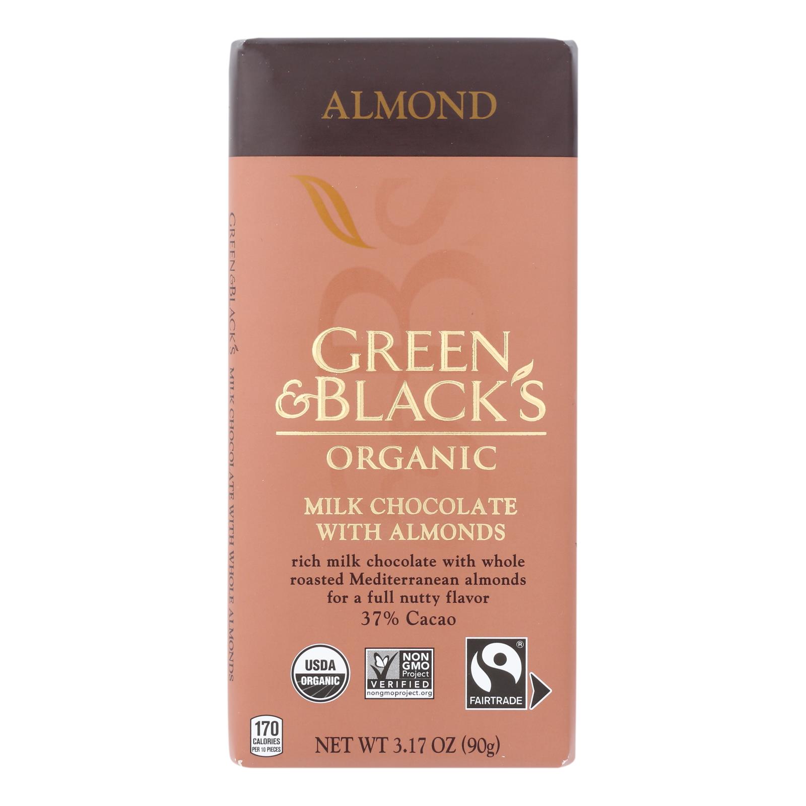 Green & Black's - Chocolate Milk W/almds - 10개 묶음상품 - 3.17 OZ