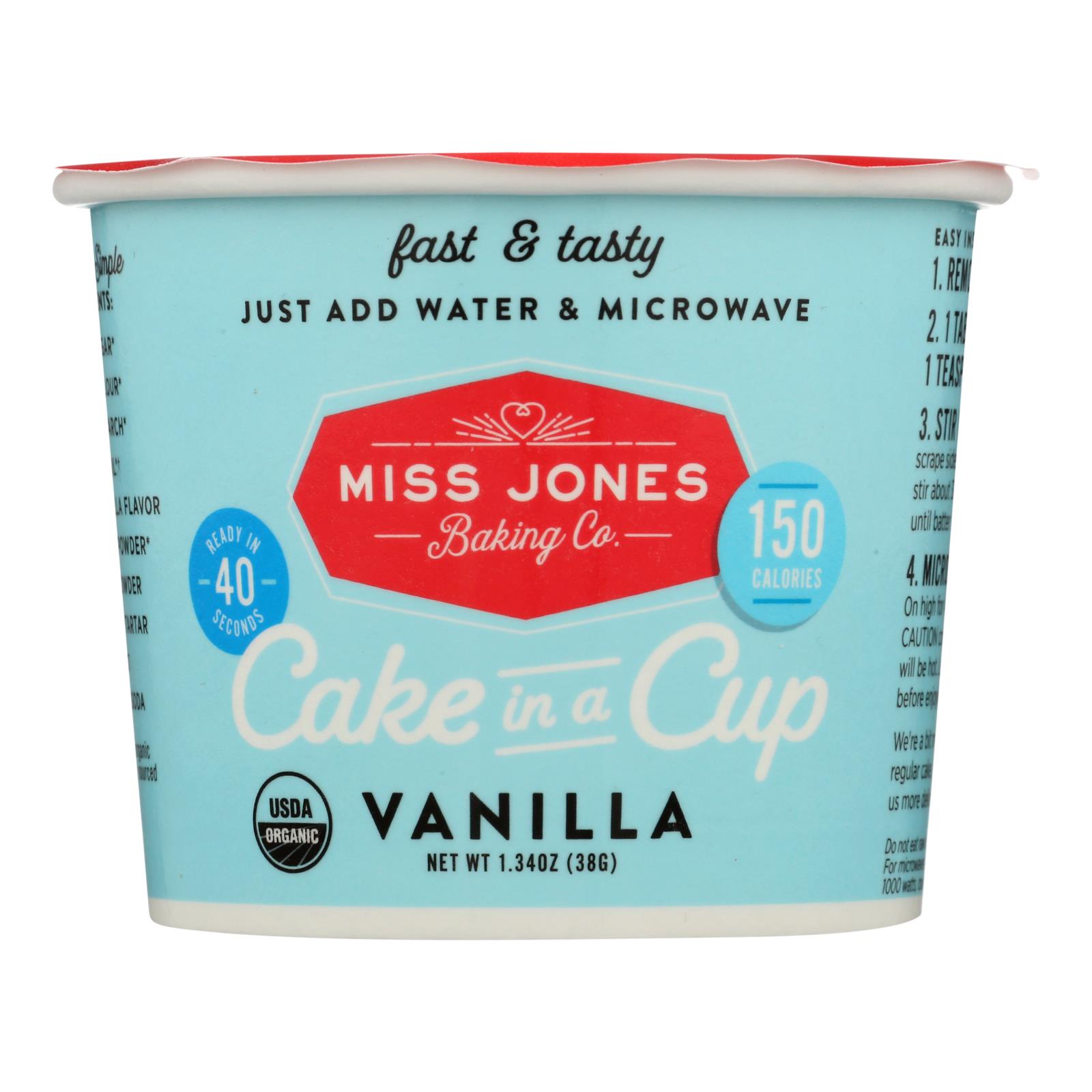 Miss Jones Baking Co. Cake In A Cup - Case of 8 - 38 GRM