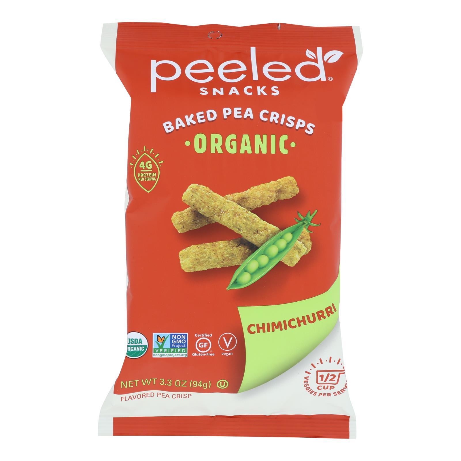 Peeled - Crisp Pea Chimichurri - Case of 12 - 3.3 OZ