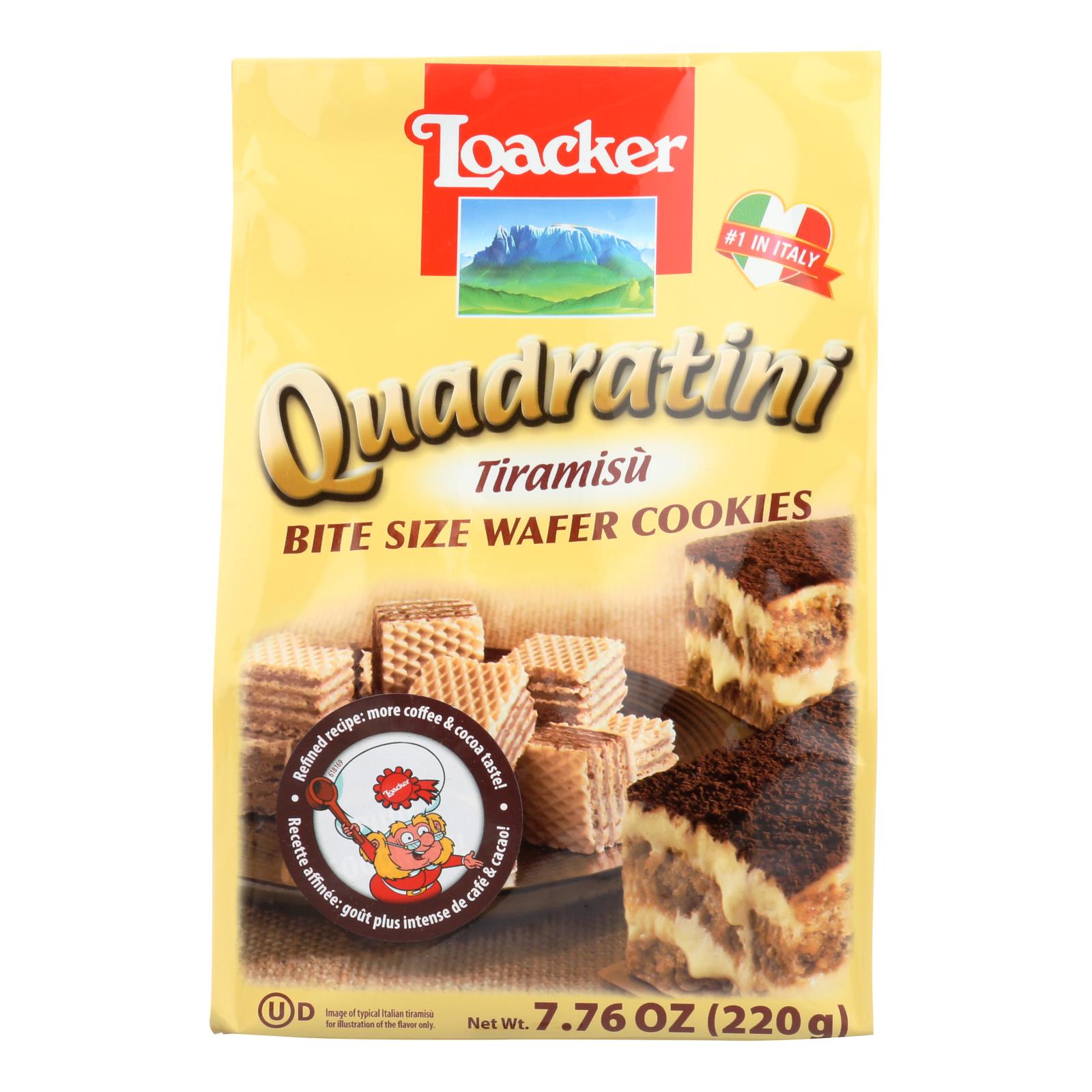 Loacker Quadratini Tiramisu Bite Size Wafer Cookies - 6개 묶음상품 - 7.76 OZ