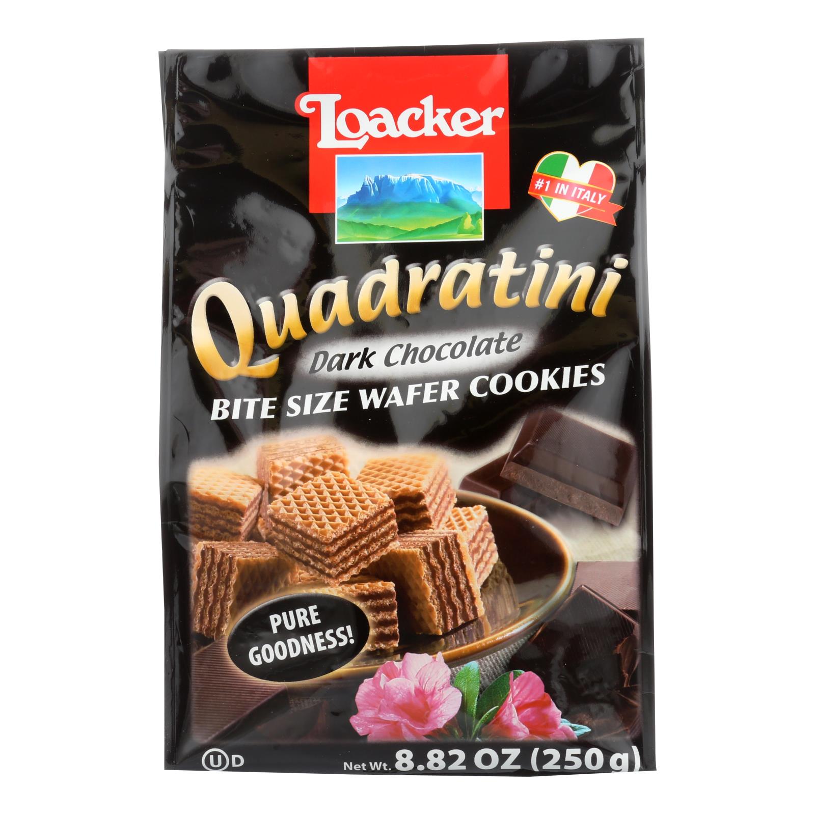 Loacker Quadratini Dark Chocolate Wafer Cookies - 6개 묶음상품 - 8.82 OZ