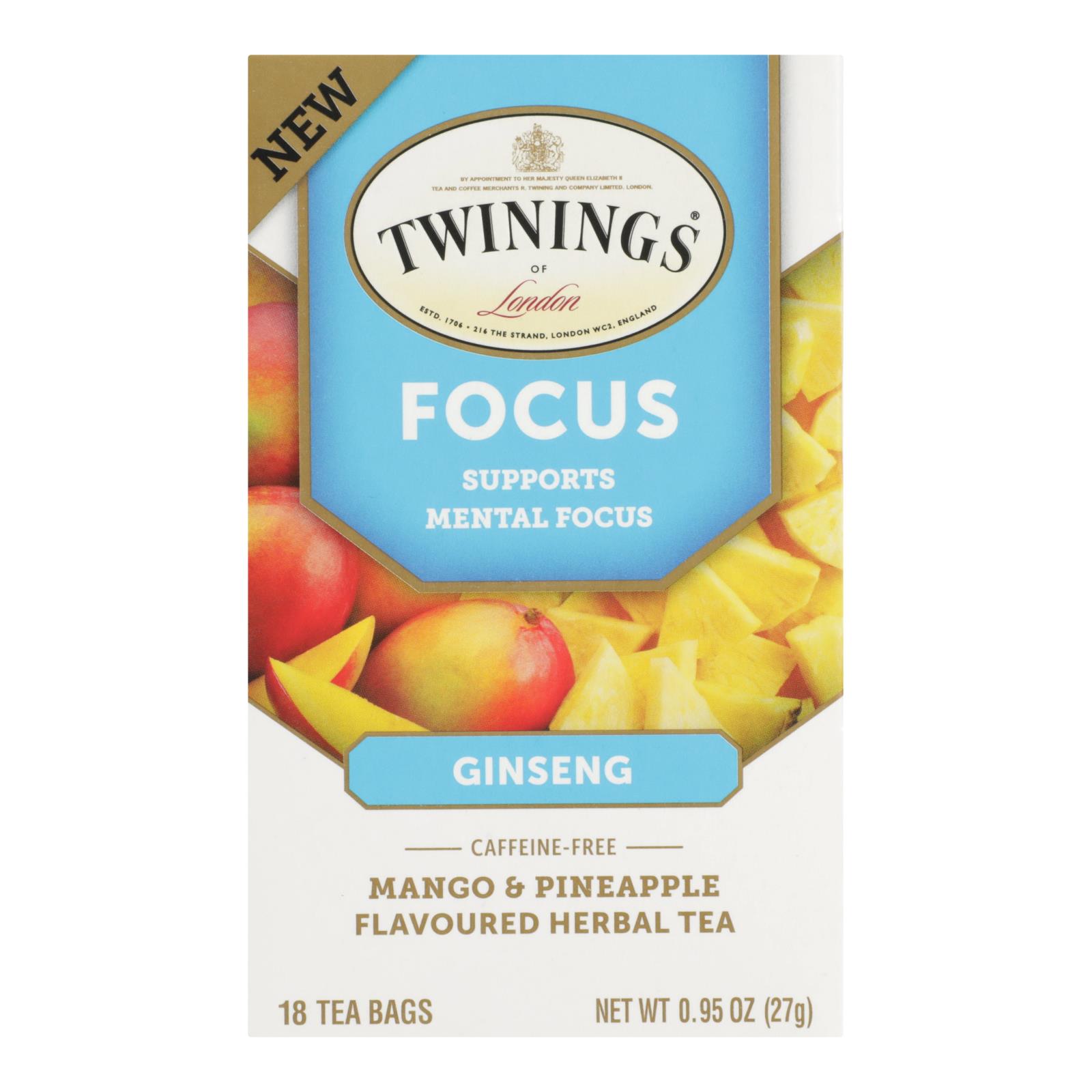 Twinings Tea - Tea Wellness Focus - Case of 6 - 18 BAG
