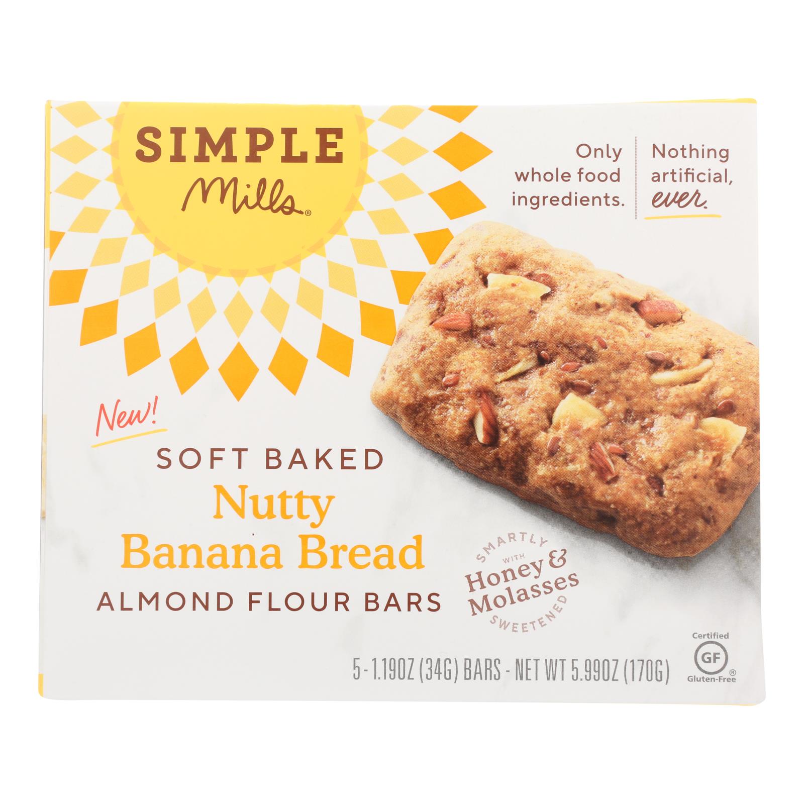 Simple Mills - Bar Sft Baked Nty Ban Bread - 6개 묶음상품 - 5.99 OZ