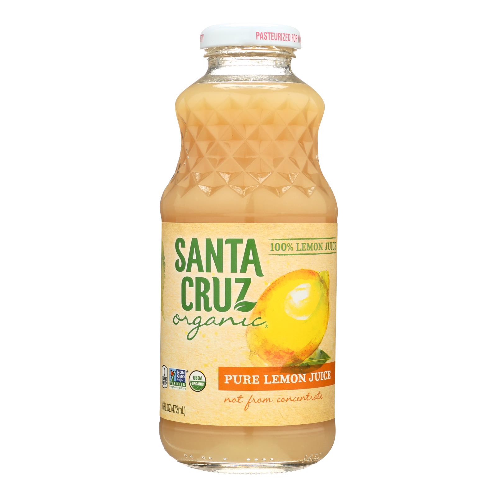 Santa Cruz 100% Organic Lemon Juice - Case of 8 - 16 FZ