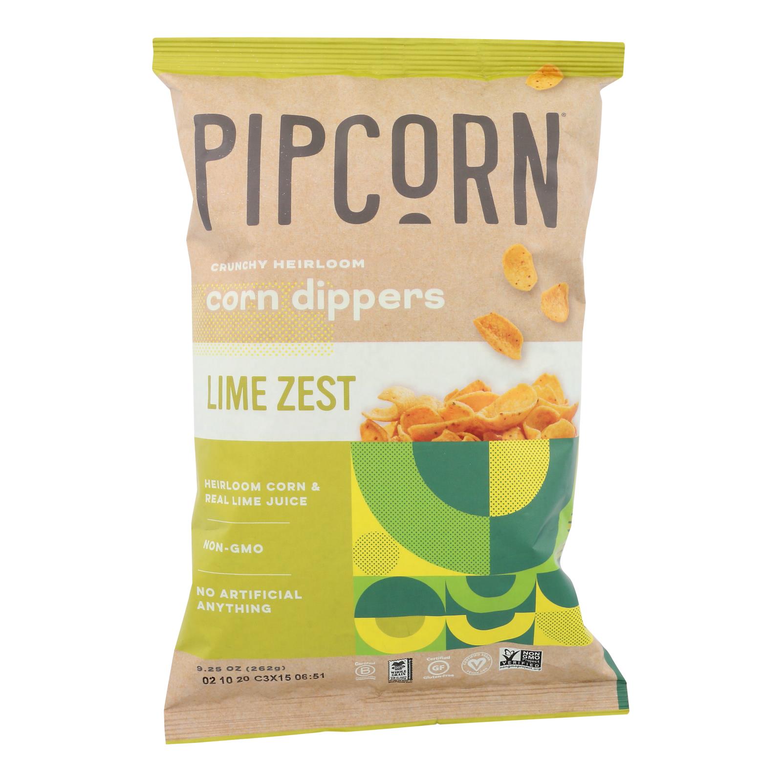 Pipcorn - Chps Corn Dpprs Lime Zest - Case of 12 - 9.25 OZ