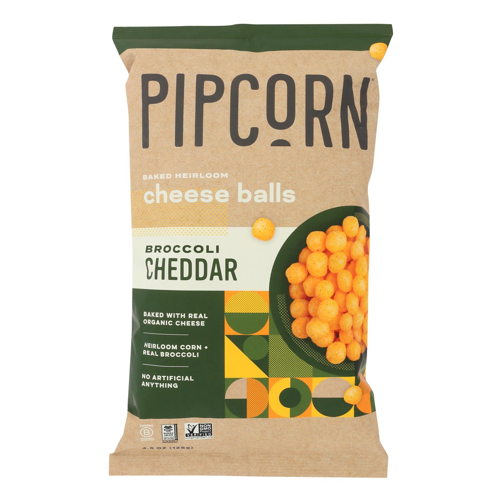 Pipcorn - Chs Balls Broccoli Ched - Case of 12 - 4.5 OZ