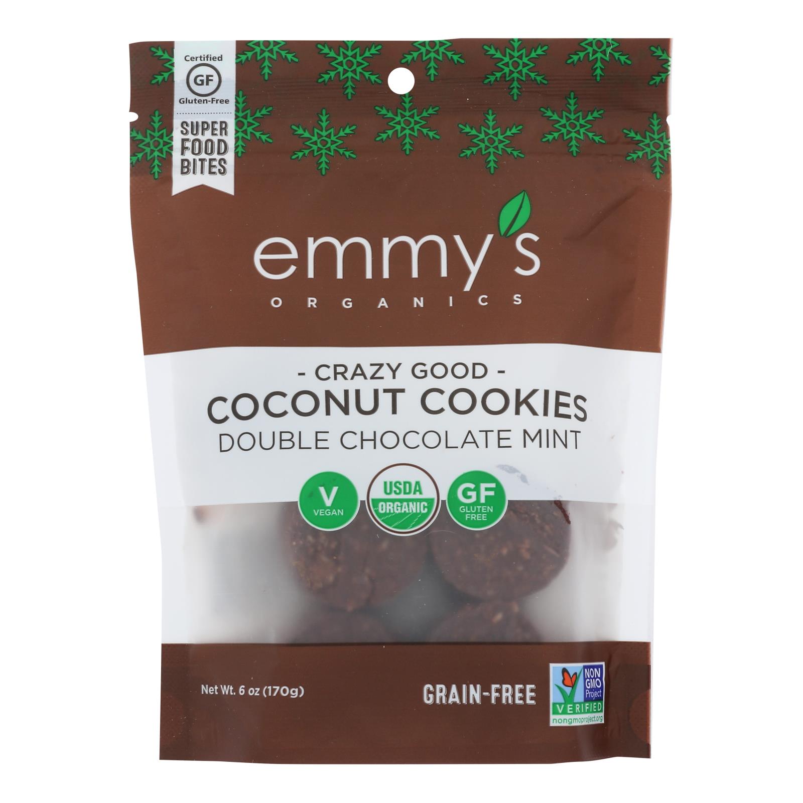 Emmy's Organics - Cookies Double Chocolate Mint - 8개 묶음상품 - 6 OZ