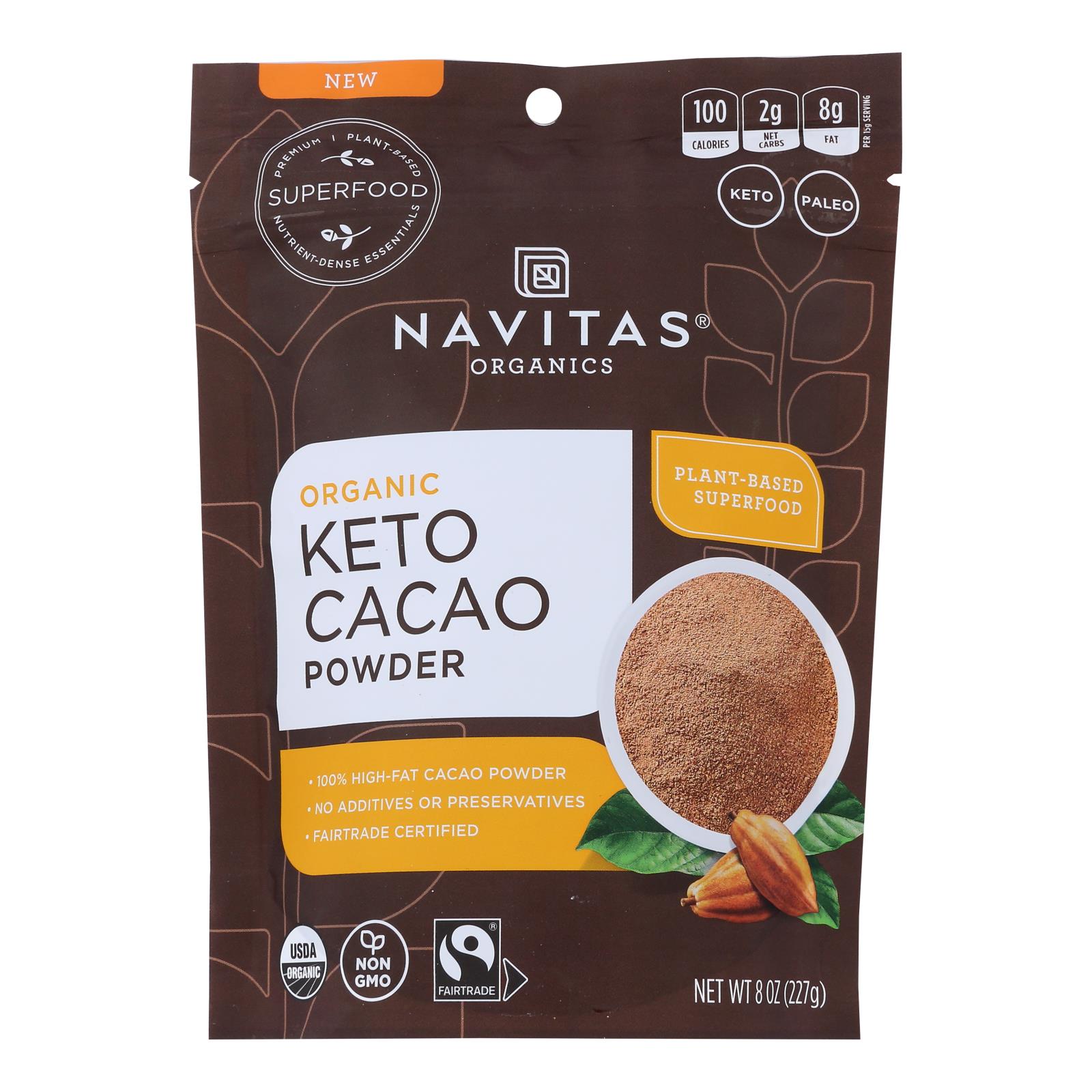 Navitas Organics - Cacao PowderKeto - 6개 묶음상품-8 OZ