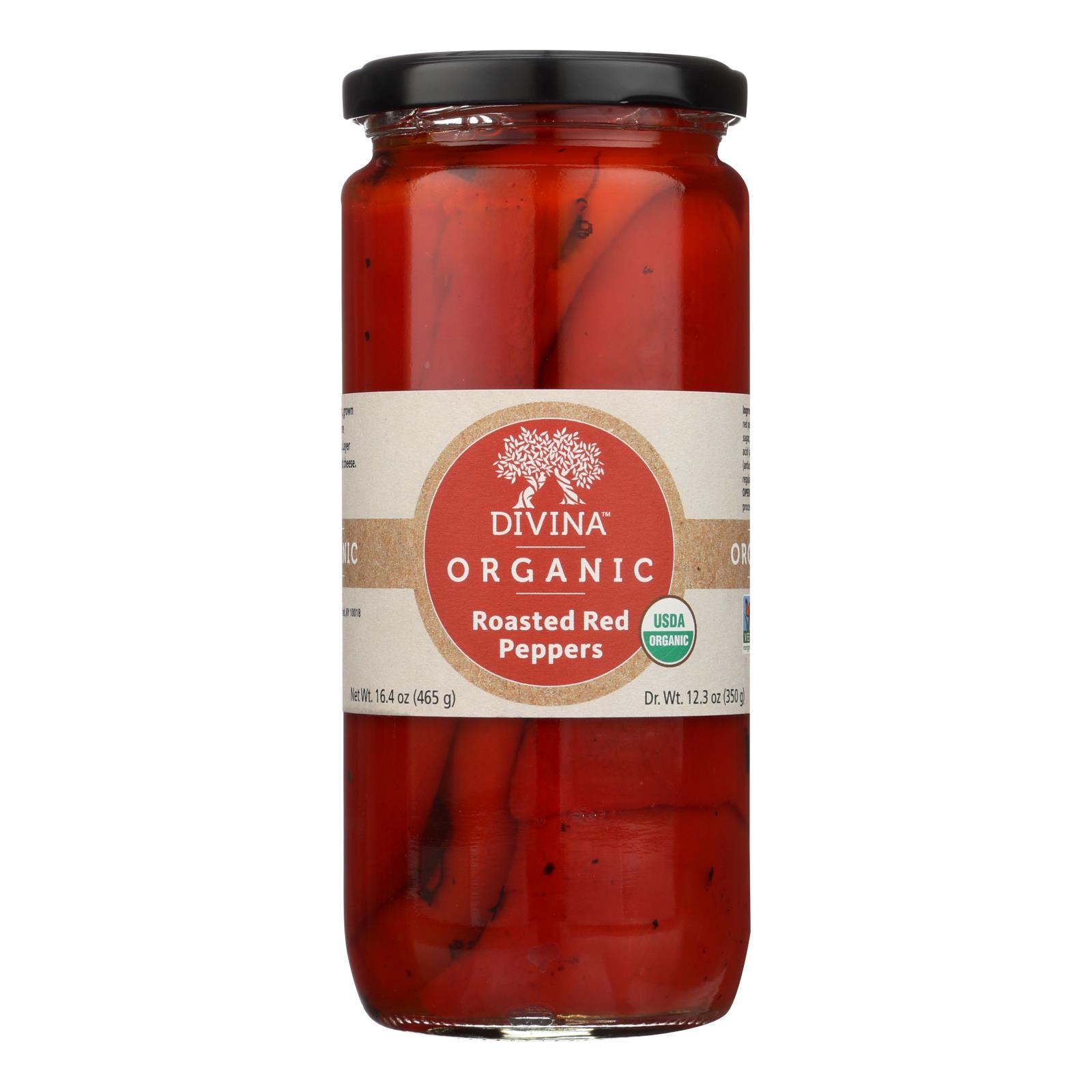 Divina, Organic Fire Roasted Sweet Peppers - 6개 묶음상품 - 16.2 OZ