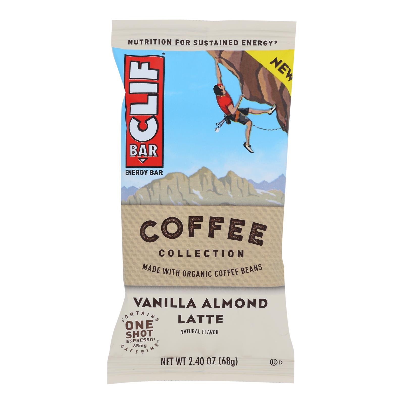 Clif Bar - Bar Coffee Vanilla Almond Latt - 12개 묶음상품 - 2.4 OZ