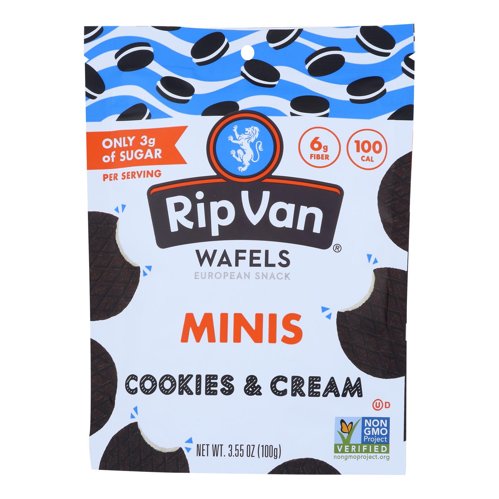 Rip Vanilla Wafels - Wafel Ckies&crm Mini Ls - 6개 묶음상품 - 3.55 OZ