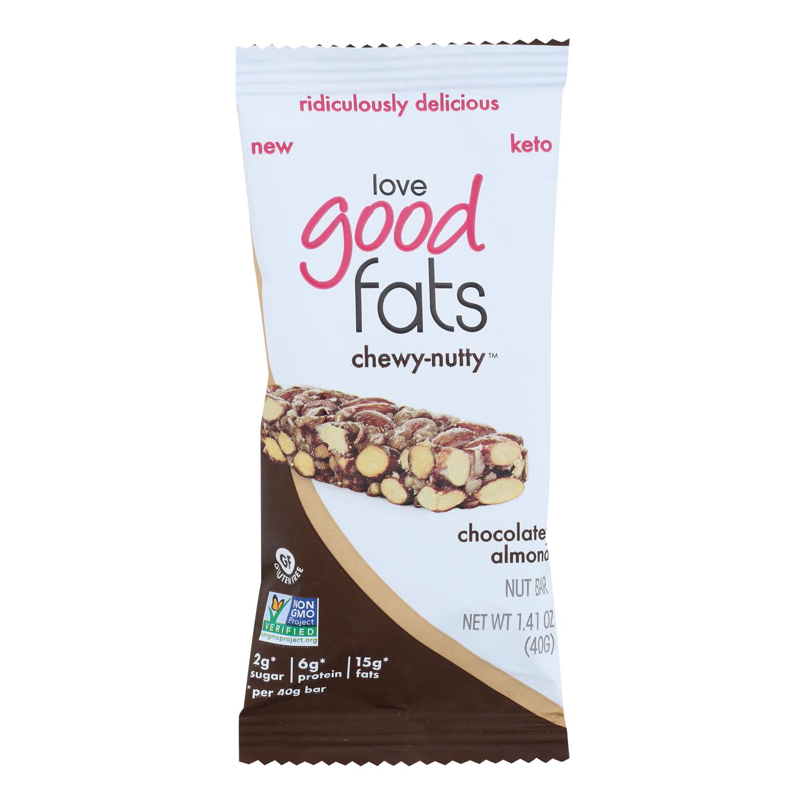 Love Good Fats - Bar Almond Chwy Nutty Chocolate - Case of 12 - 1.41 OZ