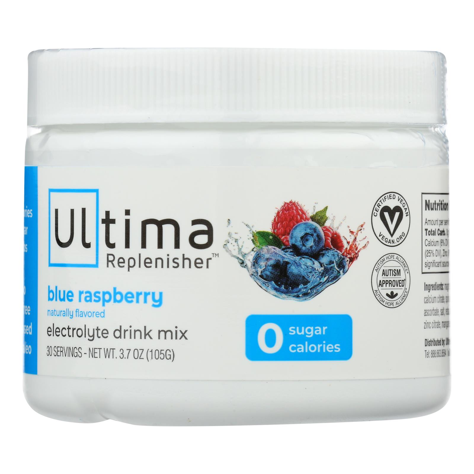 Ultima Replenisher - Elctrolyte Pwdr Blue Raspberry - 1 Each 1-3.7 OZ