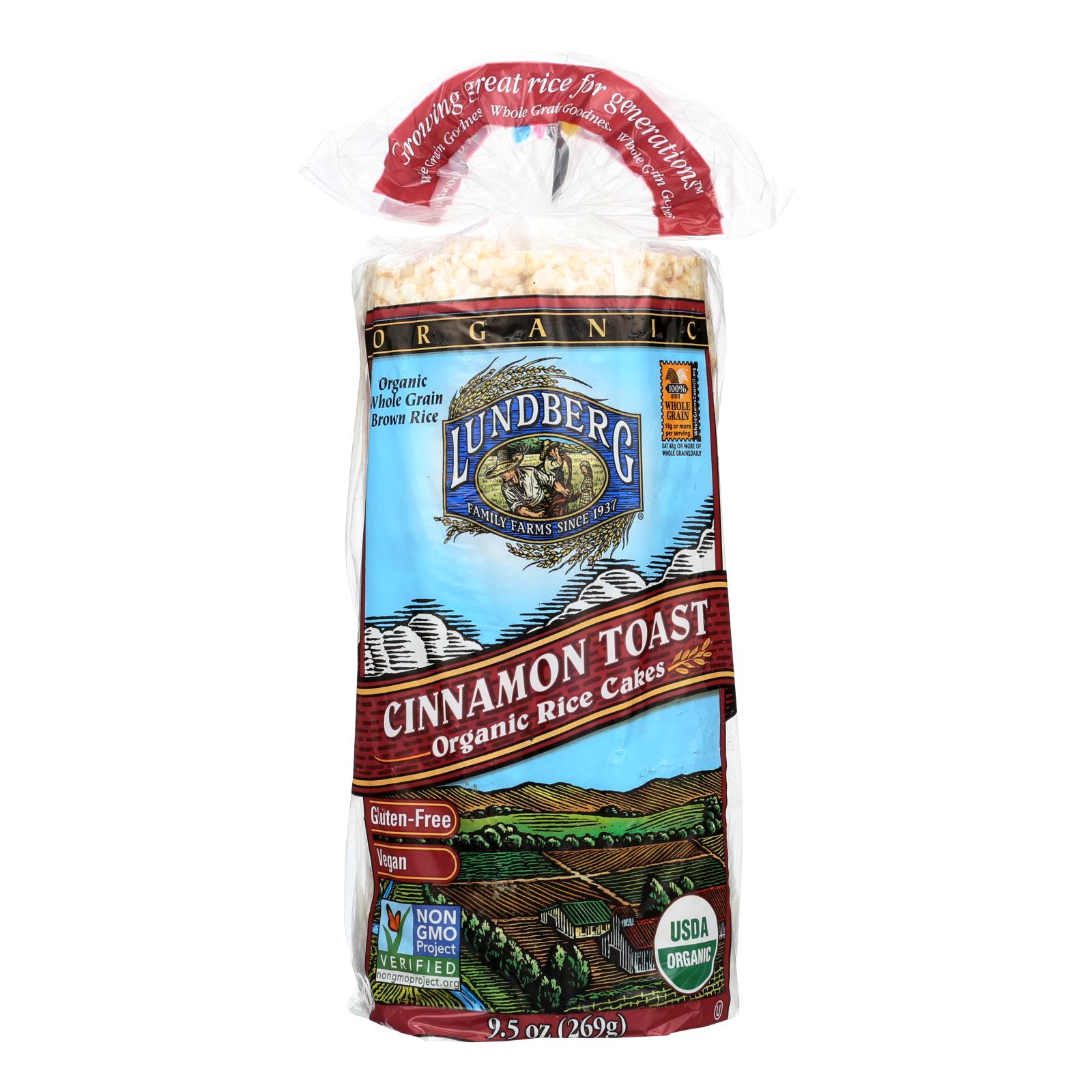 Lundberg Family Farms - Rice Cake Cinnamon Toast - 6개 묶음상품-9.5 OZ