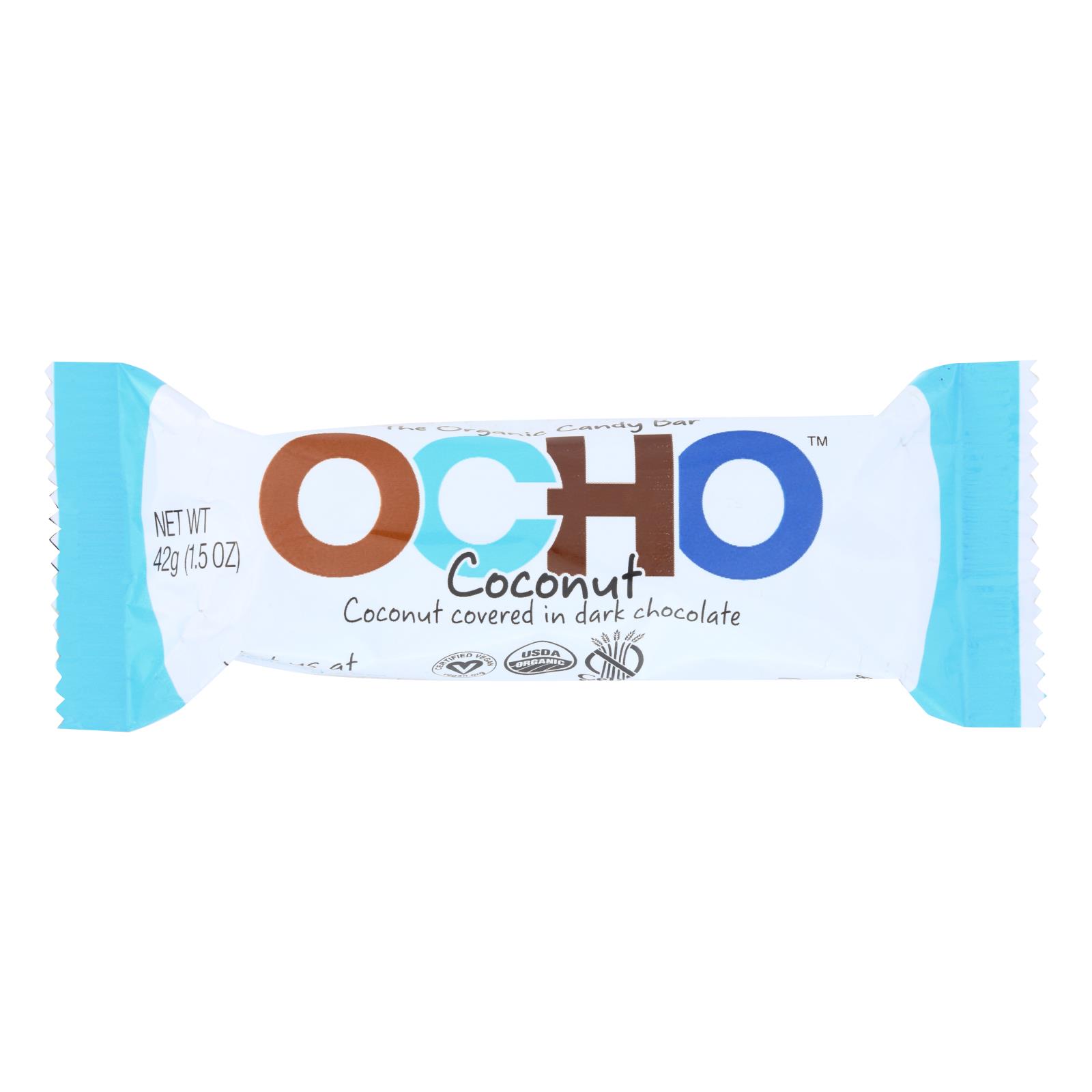 Ocho Candy - Candy Bar Coconut - Case of 12-1.5 OZ