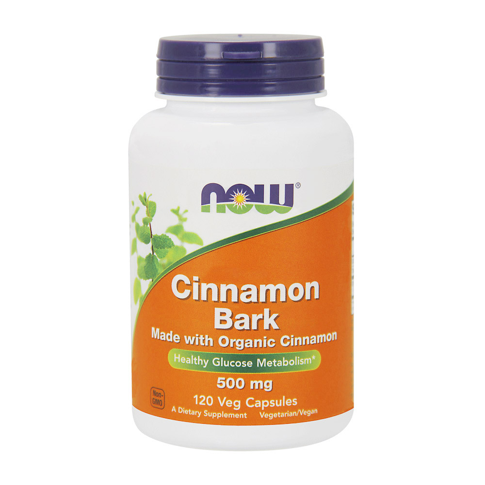 Cinnamon Bark 500 mg, Organic - 120 Veg Capsules