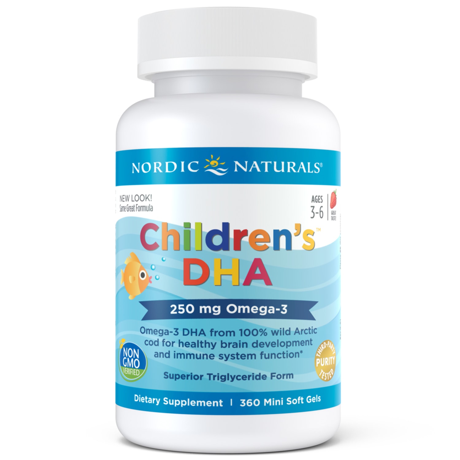 노르딕 내츄럴스 어린이 DHA 250mg 오메가-3 딸기맛 360소프트젤