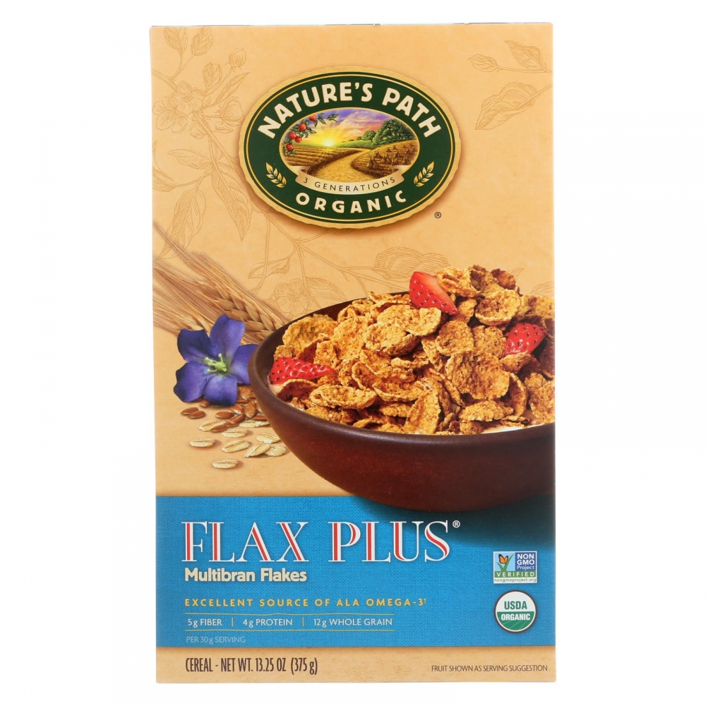 Nature's Path Organic Flax Plus Multi-bran Flakes Cereal - 12개 묶음상품 - 13.25 oz.