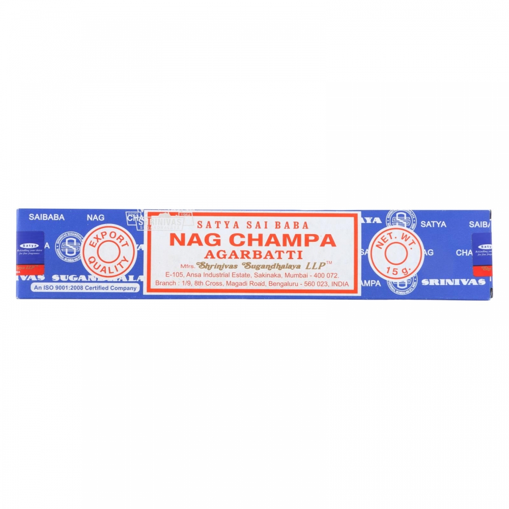 Sai Baba Nag Champa Agarbatti Incense - 15 g - 12개 묶음상품