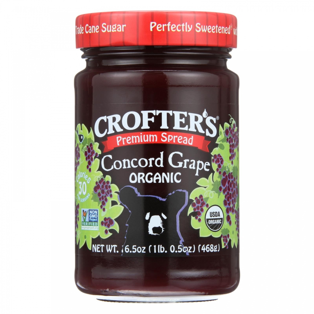 Crofters Fruit Spread - Organic - Premium - Concord Grape - 16.5 oz - 6개 묶음상품