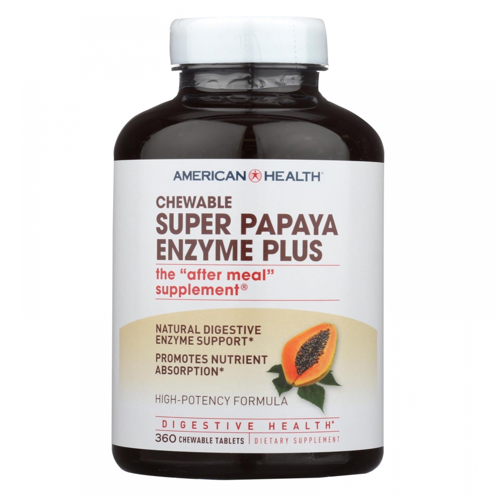 American Health - Super Papaya Enzyme Plus Chewable - 360 Chewable Tablets