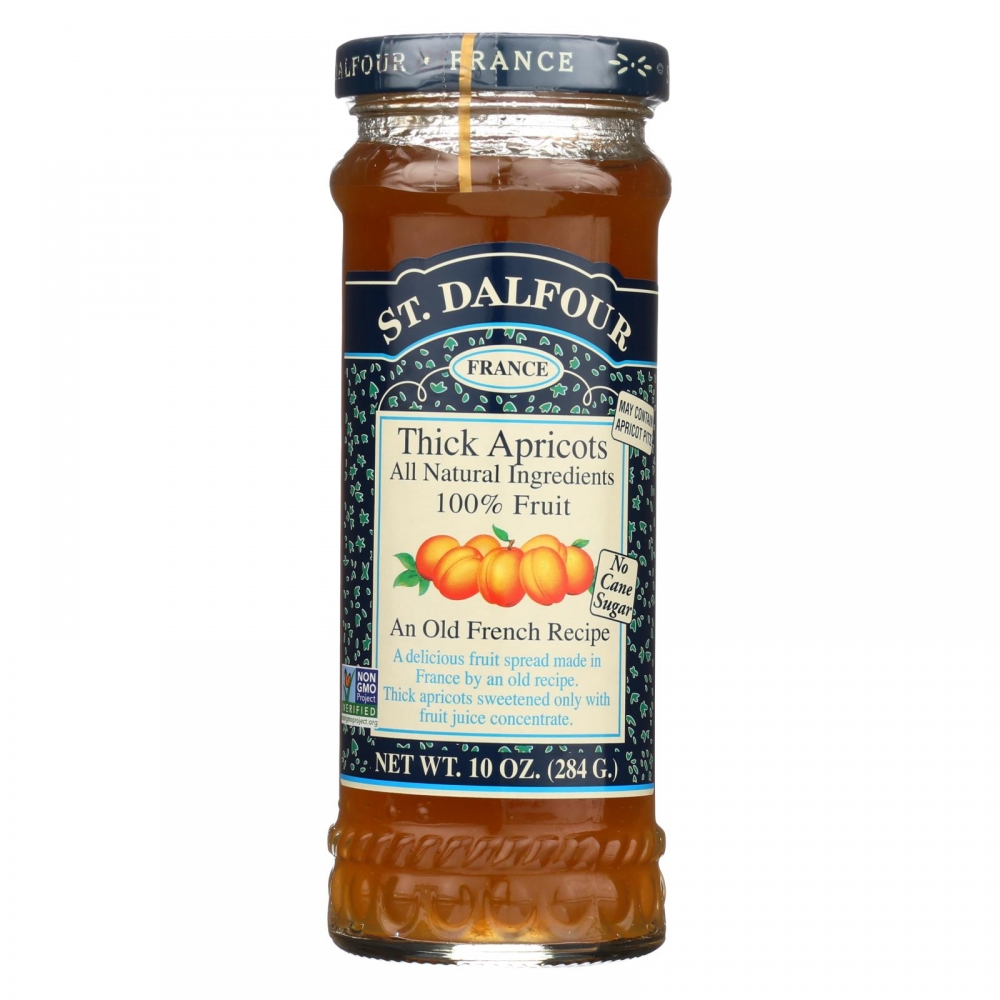 St Dalfour Fruit Spread - Deluxe - 100 Percent Fruit - Thick Apricot - 10 oz - 6개 묶음상품