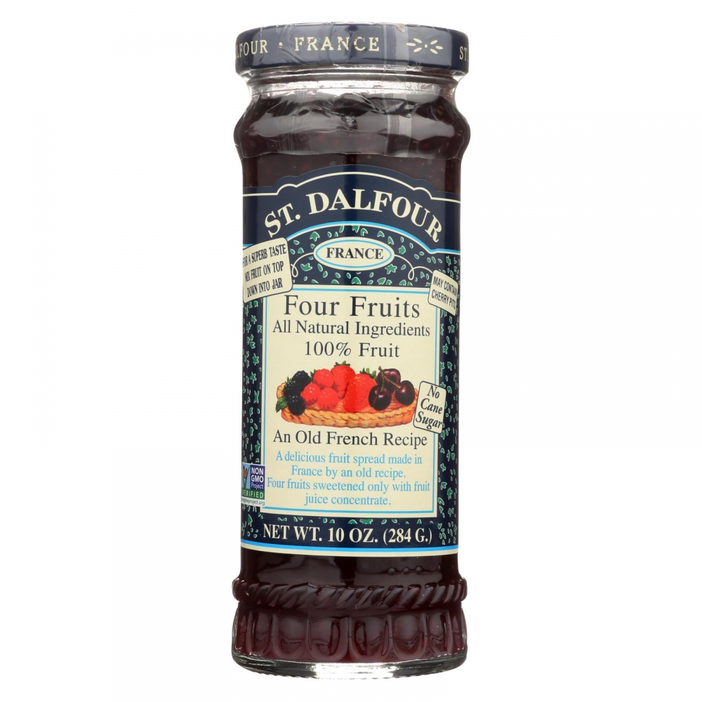 St Dalfour Fruit Spread - Deluxe - 100 Percent Fruit - Four Fruits - 10 oz - 6개 묶음상품